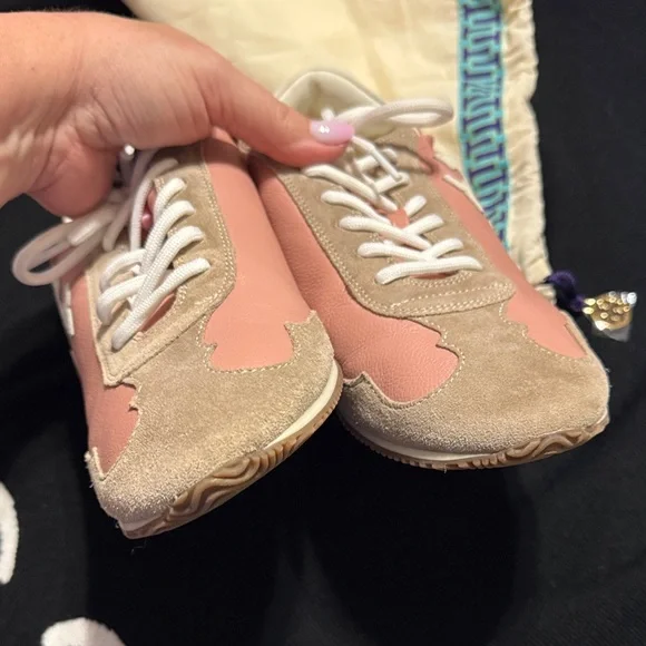 Tory Burch Pink and Cream Sneakers - Picture 3 of 8